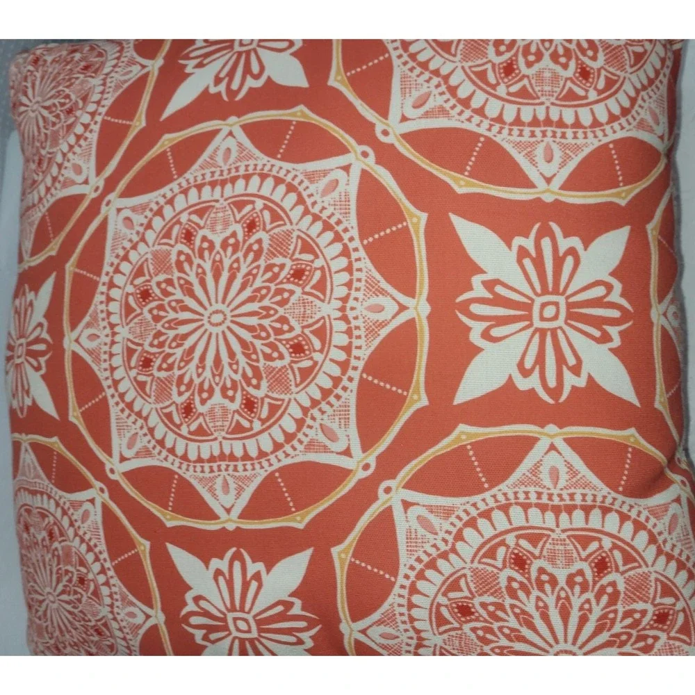 Pottery Barn Orange Print Accent Throw Pillow 20